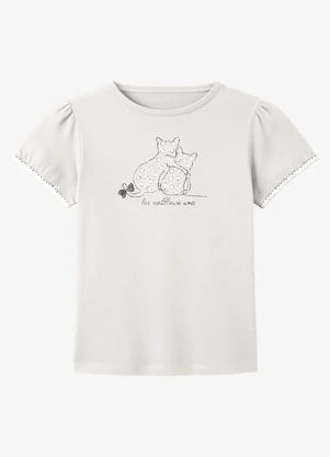 Trick Nick - Conjunto Infantil Blusa com Shorts Saia Bege - TRICK NICK