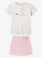 Trick Nick - Conjunto Infantil Blusa com Shorts Saia Azul - variação: Bege