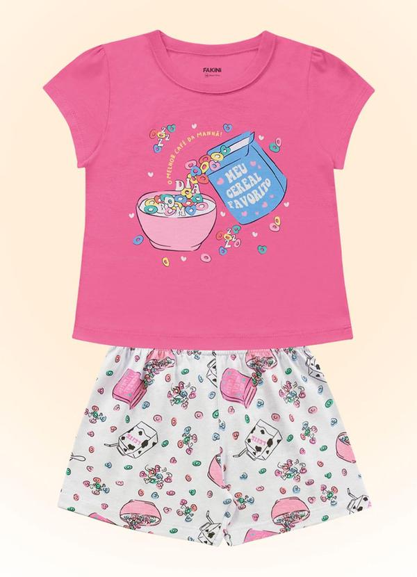 Fakini Kids - Conjunto Pijama Blusa/Short Rosa