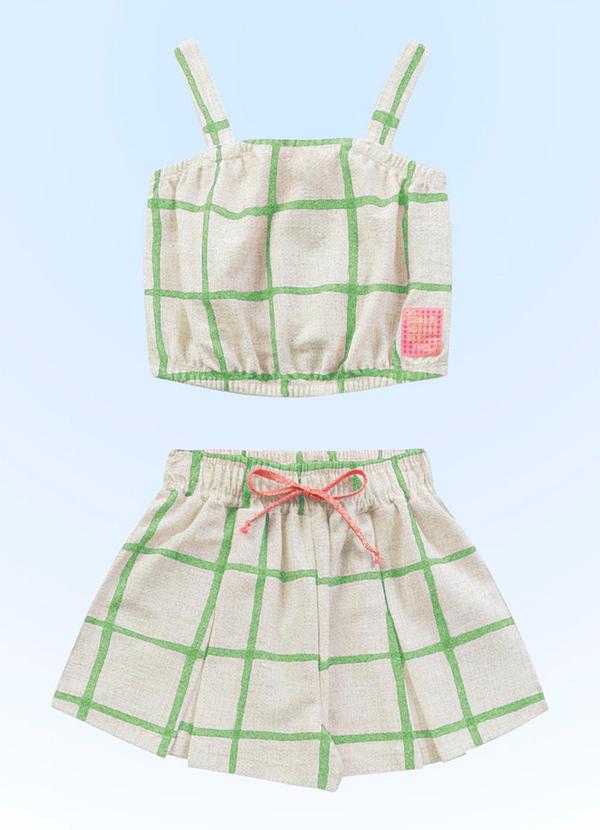 Fakini Kids - Conjunto Regata Cropped/Short Verde