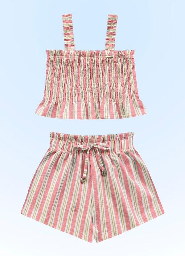 Fakini Kids - Conjunto Regata/Short Rosa