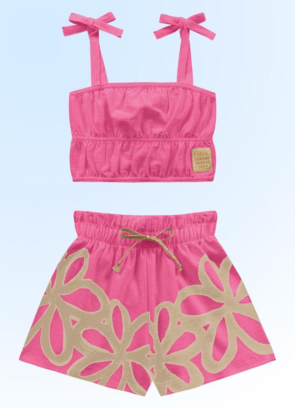 Fakini Kids - Conjunto Regata/Short Rosa