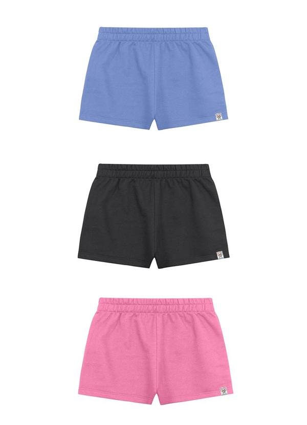 Brandili - Kit Infantil Menina com 3 Shorts Sortidos