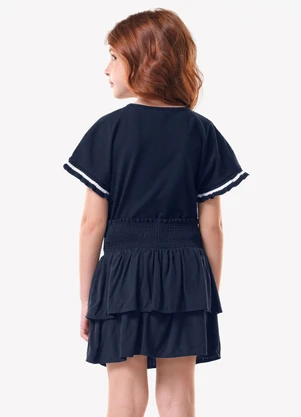 Trick Nick - Saia Infantil Viscose Babados Azul - TRICK NICK