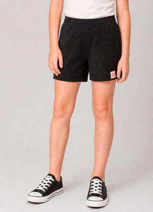 Marlan - Short 100% Algodão com Bolsos Preto - MARLAN