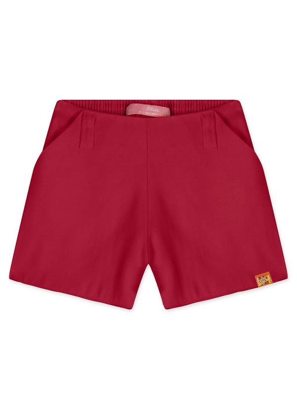 Lilica Ripilica - Short Alfaiataria Infantil Feminino Vermelho