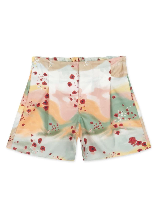 Lilica Ripilica - Short Aquarela Infantil Feminino Laranja