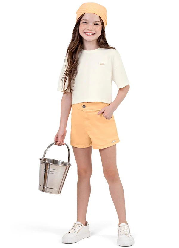 Colorittá - Short  Básico Confortável Colorittá Laranja 2