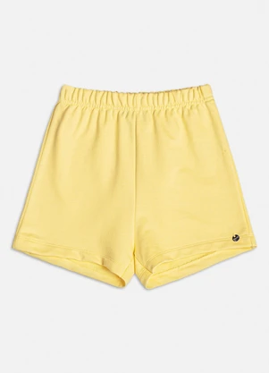 Bimbi - Short Básico de Moletom Amarelo Manteiga Amarelo - BIMBI