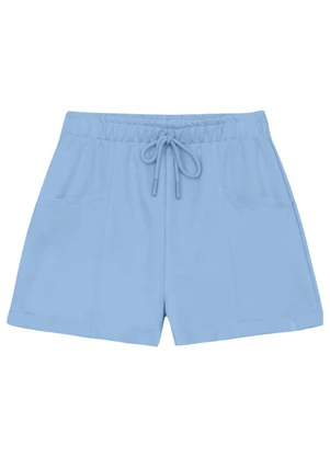 Short Básico em Moletom para Menina Gloss Azul - GLOSS