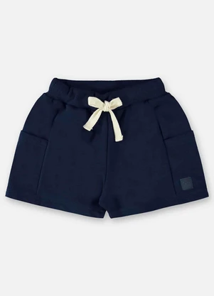 Up Baby - Short Básico Infantil para Menina Azul - UP BABY