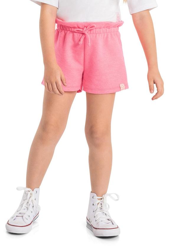 Quimby - Short Básico Moletom Infantil Menina Rosa