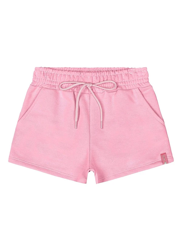 Quimby - Short Básico Moletom Menina Rosa 3