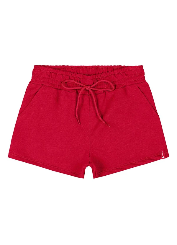 Quimby - Short Básico Moletom Menina Vermelho 3
