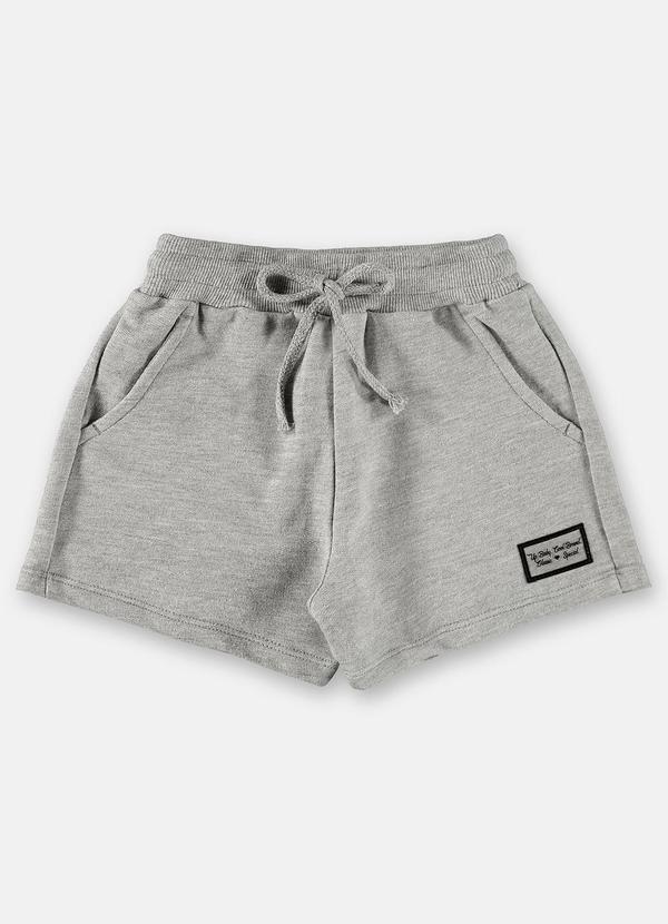 Up Baby - Short Básico para Menina em Moletom Cinza
