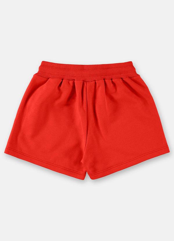 Up Baby - Short Básico para Menina Moletom Vermelho 2