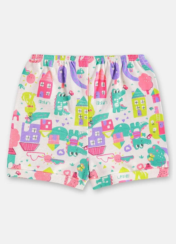 Up Baby - Short Bebê Menina em Suedine Branco 2