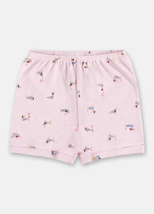 Up Baby - Short Bebê Menina em Suedine Rosa - UP BABY