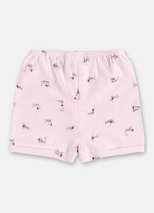 Up Baby - Short Bebê Menina em Suedine Rosa - UP BABY