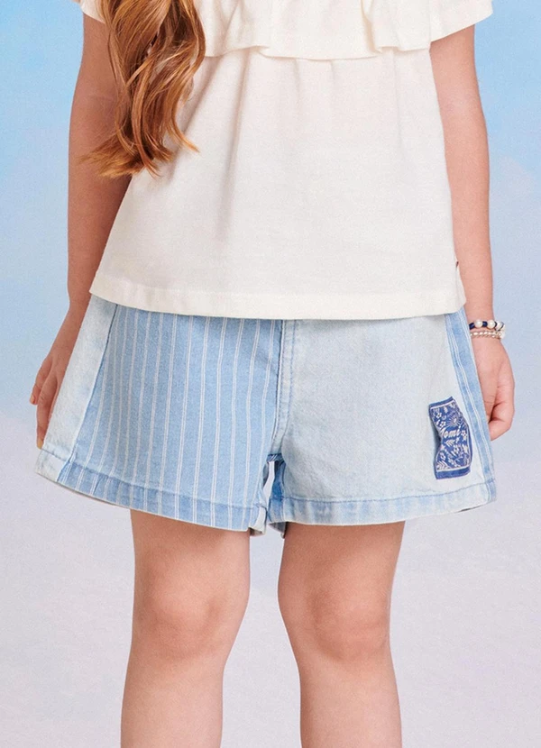 Momi - Short Bicolor Listrado Azul