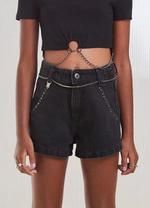 I Am - Short Black com Tachas Preto - I AM