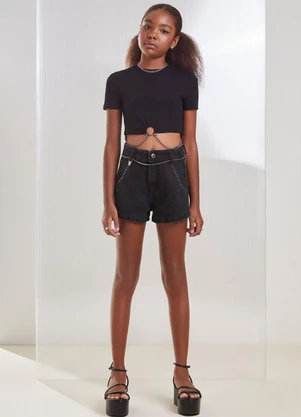 I Am - Short Black com Tachas Preto - I AM