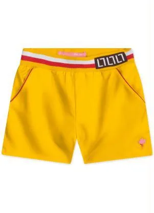 Lilica Ripilica - Short Cetim Menina Amarelo - LILICA RIPILICA