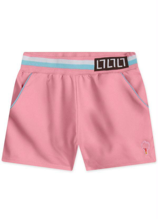 Lilica Ripilica - Short Cetim Menina Rosa