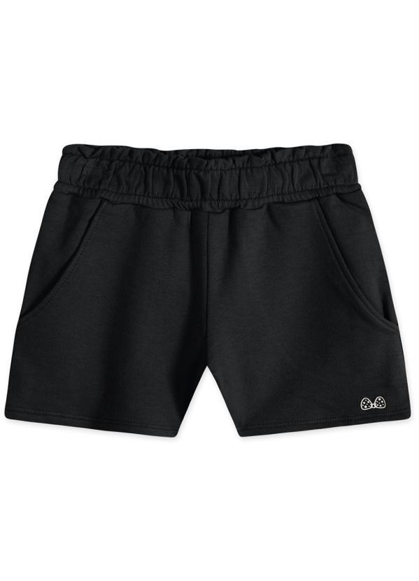 Lilica Ripilica - Short com Aroma Moletom Menina Infantil Preto