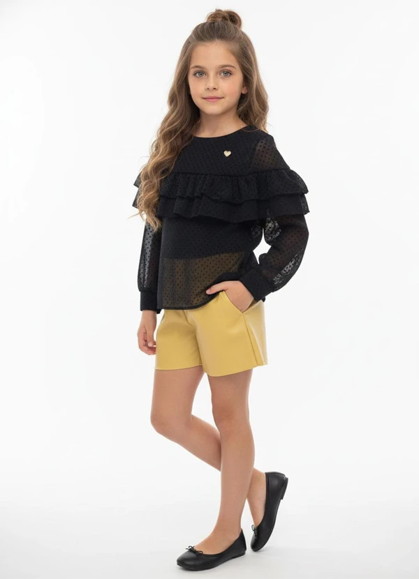 Amada - Short com Bolso Faca em Material Sintetico Bege 2