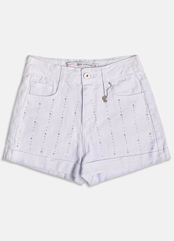 I Am - Short com Strass Branco 2