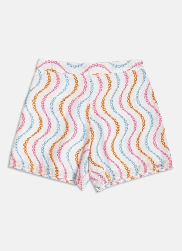 I Am - Short de Laise com Ondas Coloridas Branco 5