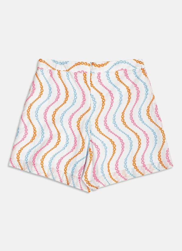 I Am - Short de Laise com Ondas Coloridas Branco 6