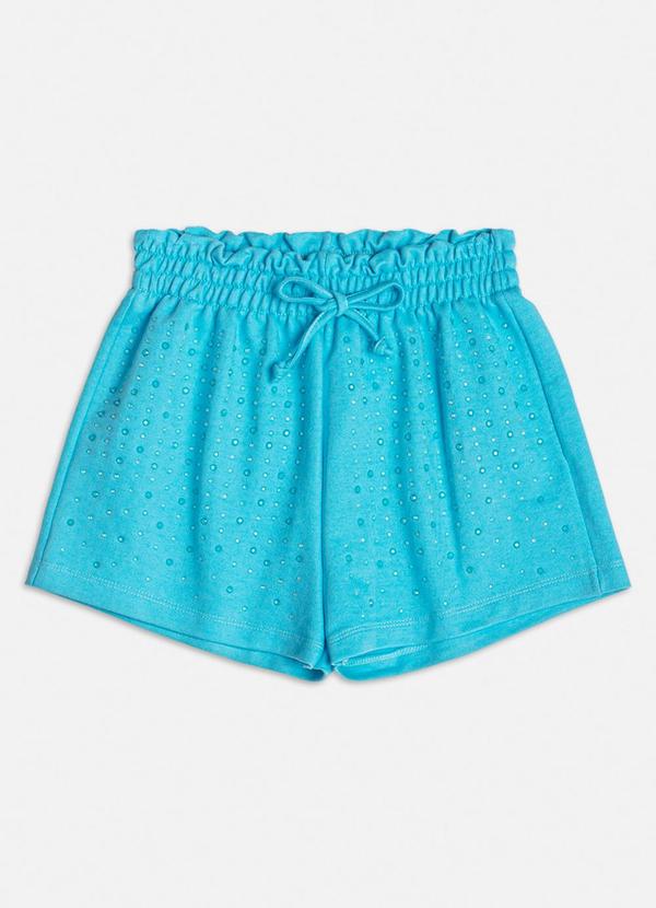 Momi - Short de Moletom com Strass Sky Azul 1