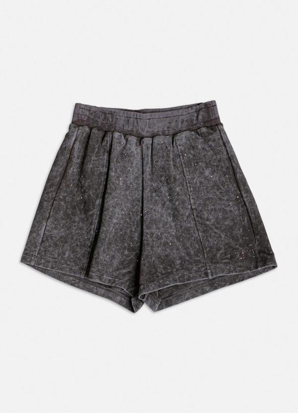 Authoria - Short de Moletom Preto Lavado Preto