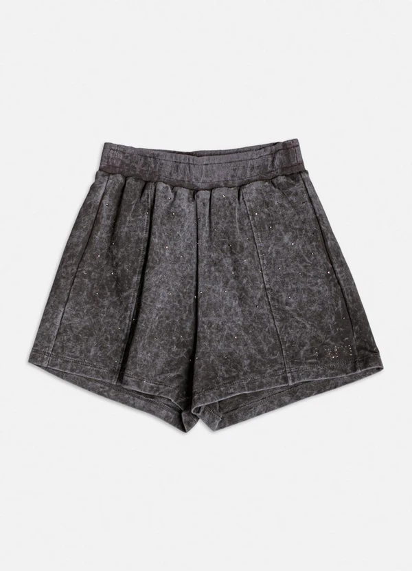 Authoria - Short de Moletom Preto Lavado Preto 1