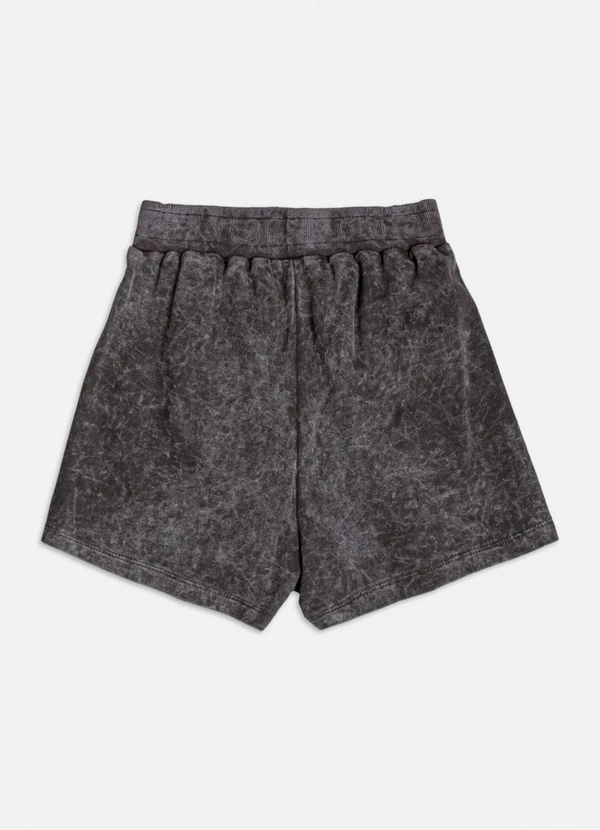 Authoria - Short de Moletom Preto Lavado Preto 2