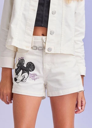 I Am - Short de Sarja Off White do Mickey Off White - I AM