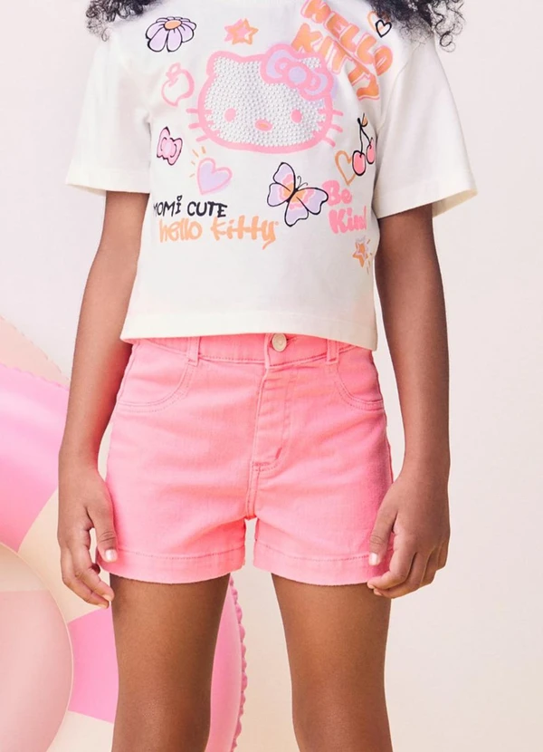 Momi - Short de Sarja Rosa