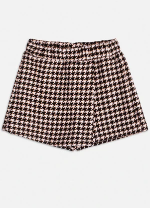 Momi - Short em Jacquard Pied Poule Marrom - MOMI
