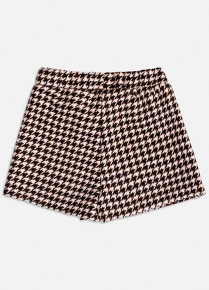 Momi - Short em Jacquard Pied Poule Marrom - MOMI