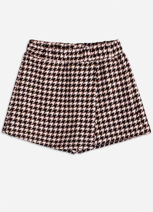 Momi - Short em Jacquard Pied Poule Marrom