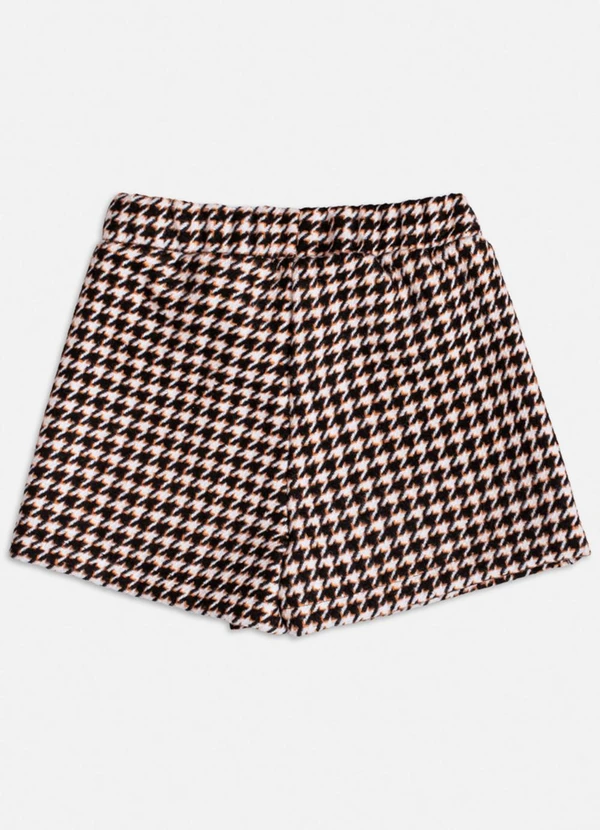Momi - Short em Jacquard Pied Poule Marrom 2