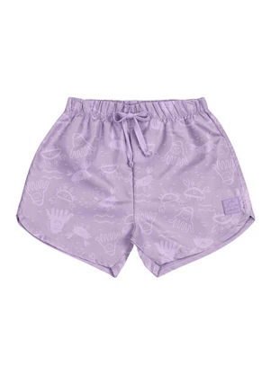 Quimby - Short em Microfibra para Menina Roxo - QUIMBY