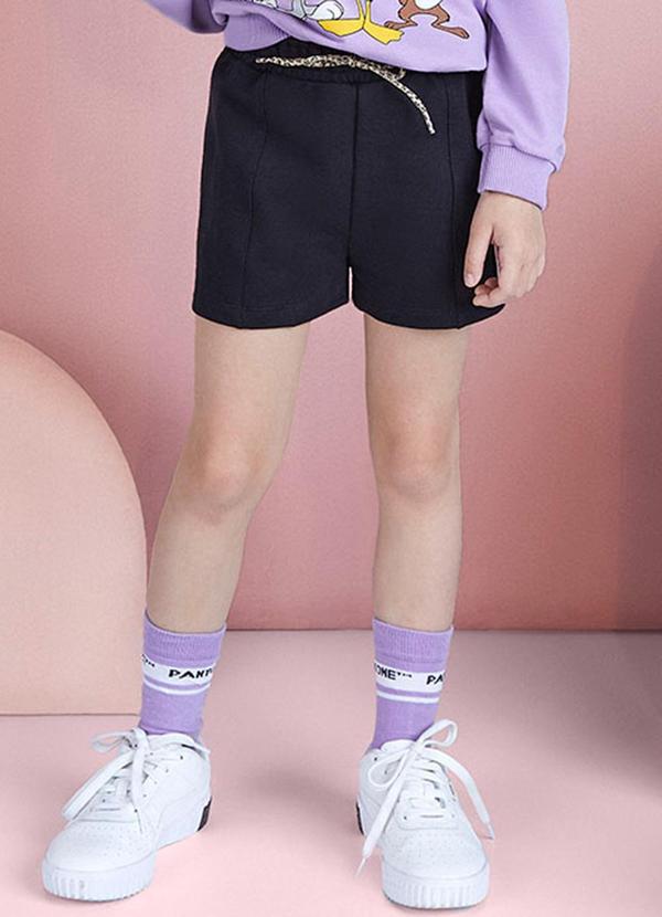 Momi - Short em Moletom Infantil Preto 1