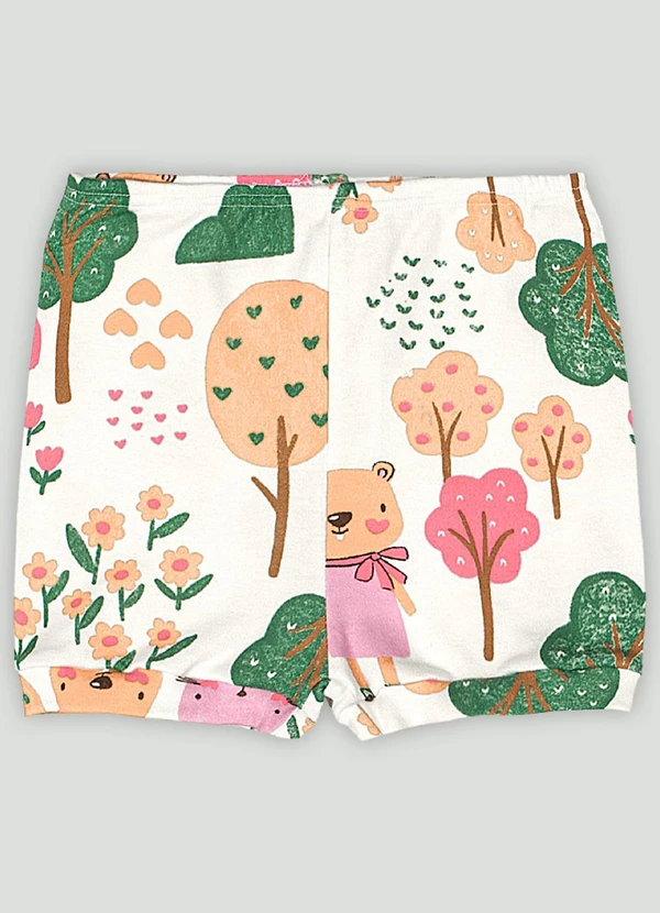 Up Baby - Short em Suedine para Bebê Menina Branco