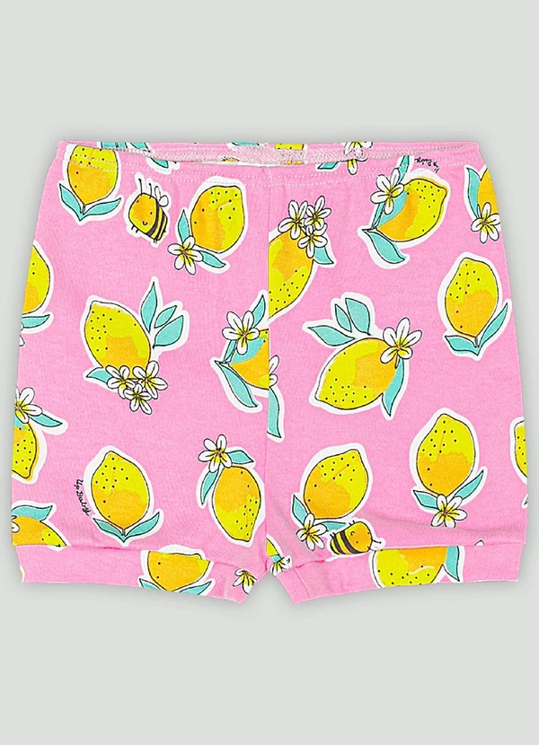 Up Baby - Short em Suedine para Bebê Menina Rosa