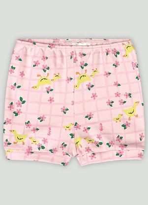Up Baby - Short em Suedine para Bebê Menina Rosa - UP BABY