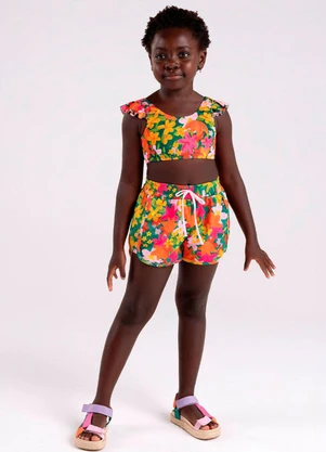 Bugbee - Short em Tactel Multicolorido - BUGBEE