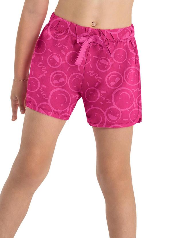 Quimby - Short Emoji Infantil para Menina Rosa